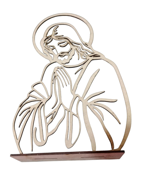 REF: 801000506 LASER JESUS ORANDO 26 CM ALTO 17 DE ANCHO BASE 5 CMS