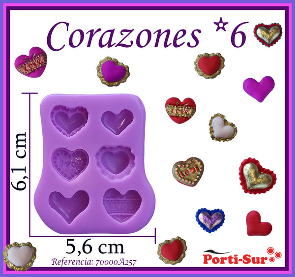 REF: 70000A257 MOLDE SILICONA CORAZONES * 6
