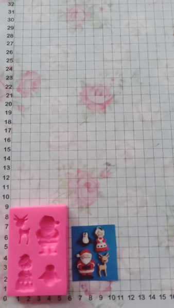 REF: 70000H163 MOLDE SILICONA NOEL ABUELITA RENO PINGUINO