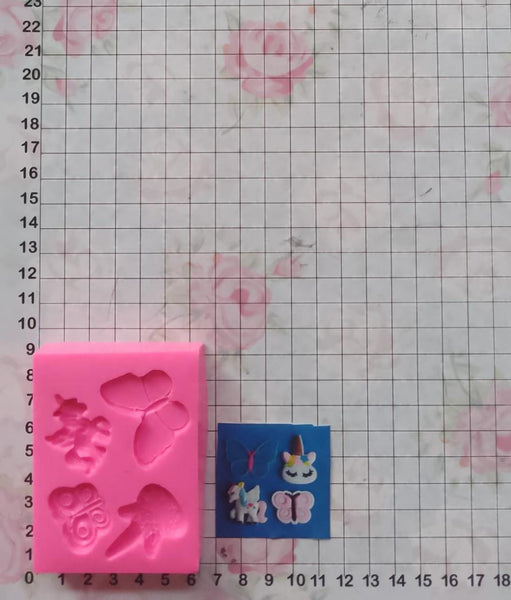 REF: 70000H162 MOLDE SILICONA UNICORNIOS MARIPOSAS