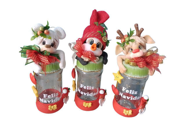 REF: NAV100510 NAV.FRASCO NAVIDEÑO MED FIGURA SURTIDA 25 ALTO *9 ANCHO ER