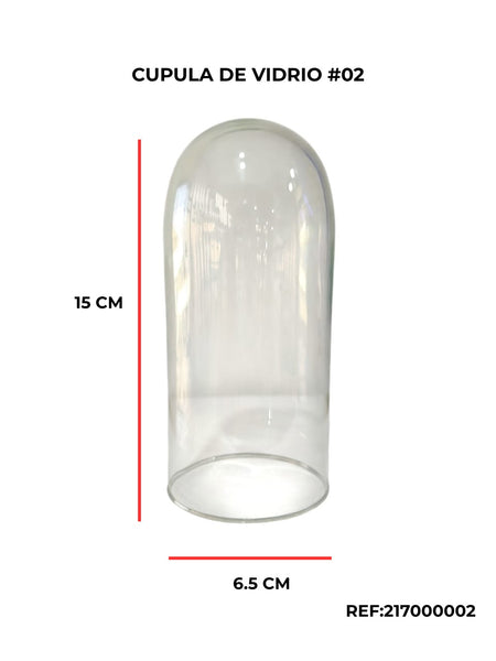 REF: 217000002 VIDRIO CUPULA MINI 02 TRANS. 15 ALTO 6.5 CMS DIAMETRO  REF 2C10 * UNIDAD