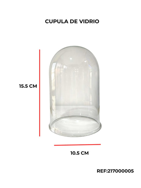 REF: 217000005 VIDRIO CUPULA T27 TRANS. 15.5 ALTO DIAMETRO 10.5 * UNIDAD CAJA * 24 UNDS