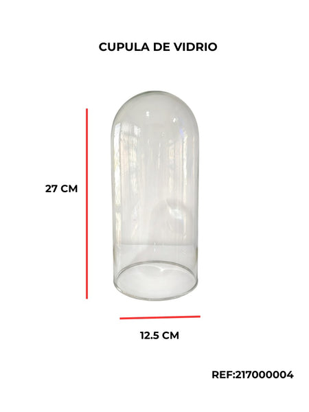 REF: 217000004 VIDRIO CUPULA T32 TRANS. 27 CMS ALTO 12.5 DIAMETRO REF T3200C12 CAJA * 12 UNDS