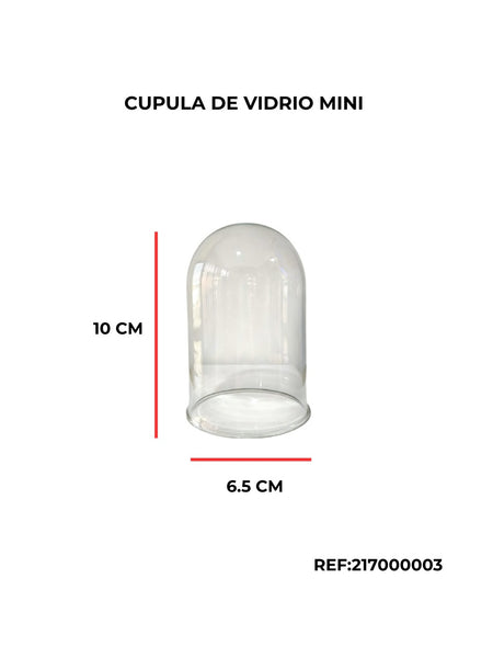 REF: 217000003 VIDRIO CUPULA MINI 03 TRANS. 10 ALTO 6.5 CMS DIAMETRO RE 3C20 * UNIDAD