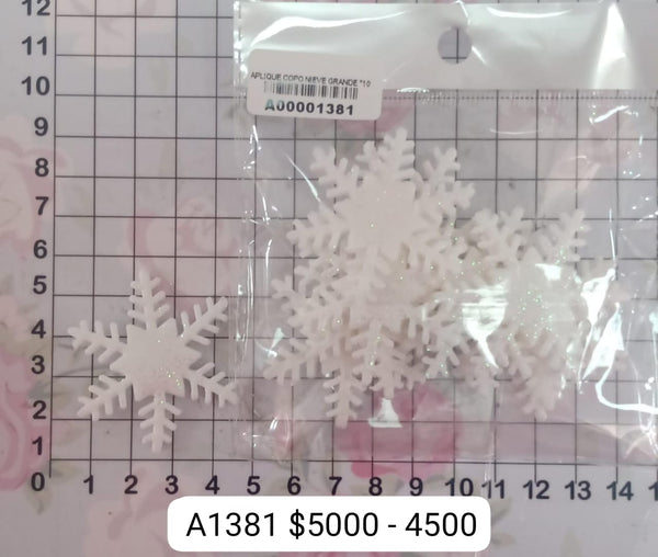 REF: A00001381 APLIQUE COPO NIEVE GRANDE * 10 UNDS   *RD*