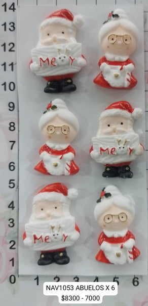 REF: NAV001053 NAV.APLIQUE NAVIDEÑO ABUEL@S *6 UND
