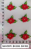 REF:NAV002011 NAV.APLIQUE FLOR HOJA PONZETIA *6 UND SM