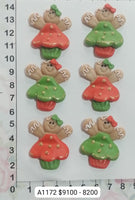 REF: A00001172 APLIQUE GALLETA JENGIBRE CUP CAKE X6