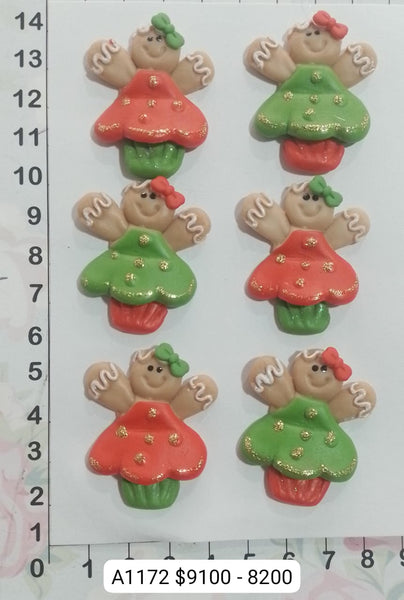 REF: A00001172 APLIQUE GALLETA JENGIBRE CUP CAKE X6