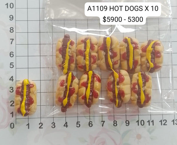 REF: A00001109 APLIQUE HOT DOG  X 10 UND. DE 1.3 CM. APROX.
