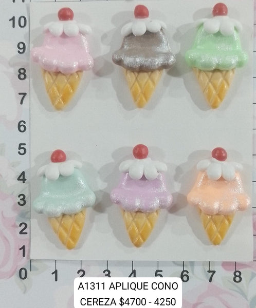 REF: A00001311 APLIQUE CONO CEREZA X 6