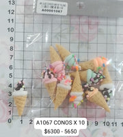 REF: A00001067 APLIQUE CONOS (VARIOS) X 10 UNDS    *RL*