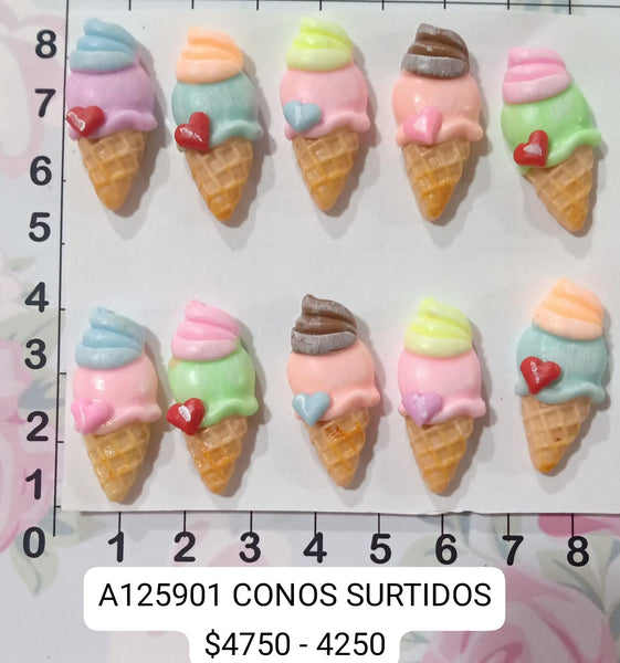 REF: A00125901 APLIQUE CONOS SURTIDOS *10  ROX