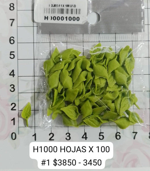 REF: H00001000 HOJAS #1 X 100 UNIDADES 1.0 CM APROX