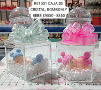 REF: RE0001001 REC. CAJA CRISTAL CUADRADA O HEXAGONAL BOM BOM BEBE COLAPARADA 6 C