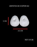 REF: 000010138 ZAPATOS DE ICOPOR #2 5.5 X 4.5 CM APROX.