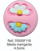 REF: 70000F116 MOLDE SILICONA CON FIGURA MEDIA FLOR PEQUEÑA X2