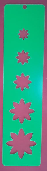 REF: 022001029 STENCIL 5 X 22 CMS # 29 FLOR PUNTAS