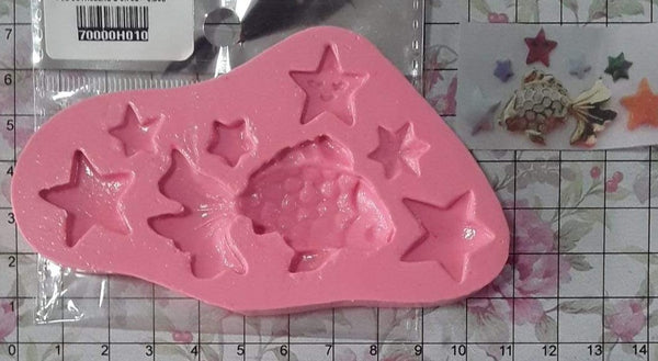 REF: 70000H010 MOLDE SILICONA PEZ ESTRELLAS  X 7