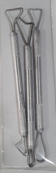 REF: 000008437 REPUJADOR ARCILLA METALICO TRIANGULARES X 3 DOBLE PUNTA