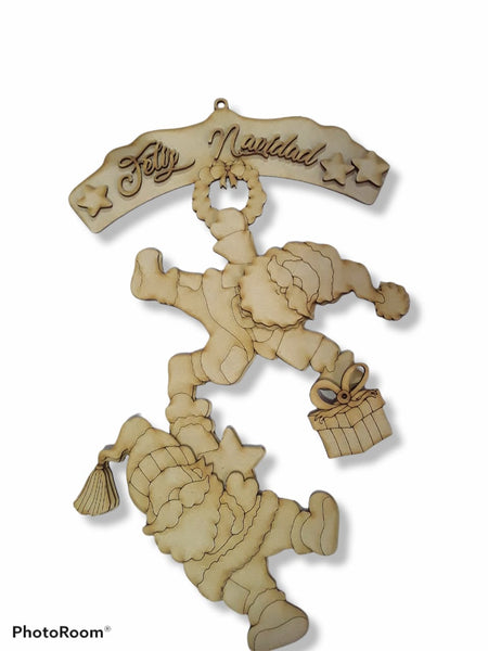 REF: 300113160 LASER LETRERO FELIZ NAVIDAD NOEL REGALO 42*26 CMS