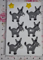 REF: A00001383 APLIQUE BURRO * 6 UNIDADES + 2 ESTRELLAS