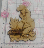 REF: 801000232 LASER APLIQUE GALLINA CARRO POLLITO 8 *5.5