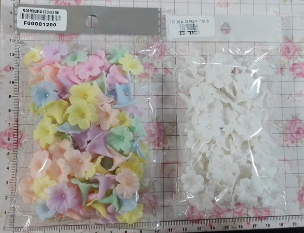 REF: F00001200 FLOR PEQUEÑA 1.5 CMS APROX. PAQUETE * 100 UNIDADES